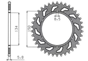 Zębatka tylna 489 50 kawasaki kx/kxf `84-'20 (jtr460.50) (łańc. 520) (48950jt)